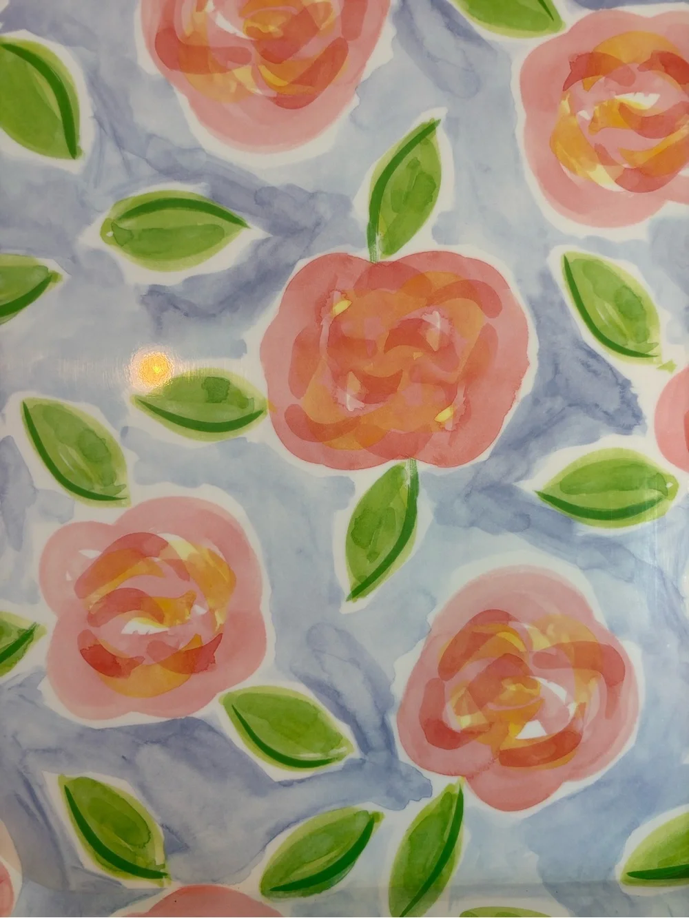 FIVE! Zak Designs Floral Melamine Serving Trays Pink Roses 19” x 13”